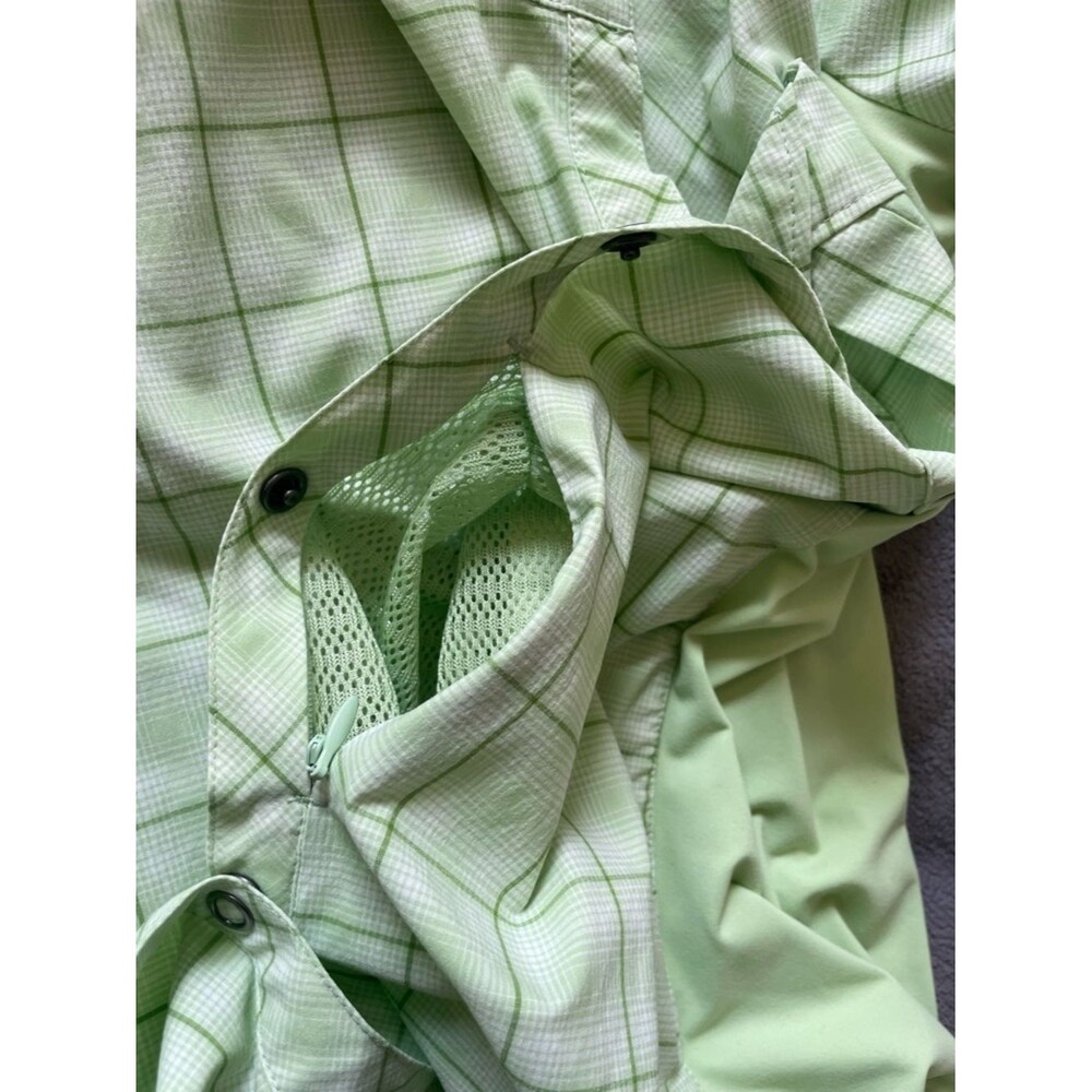 REI Women’s Long Sleeve Hiking Shirt Green Plaid Snap Front - Large - Picture 11 of 12